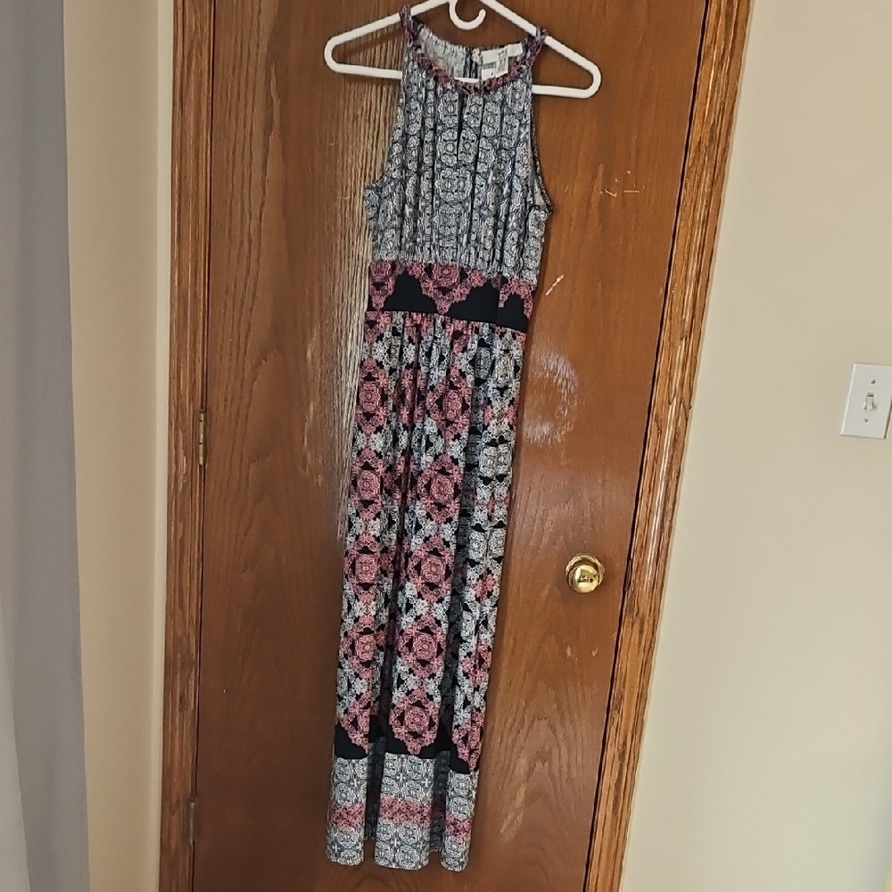 Pink and Black Maxi Dress